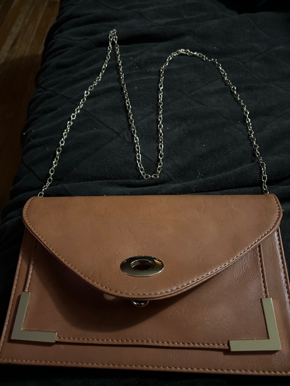 VENUS Brown Crossbody Bag with Chain Strap